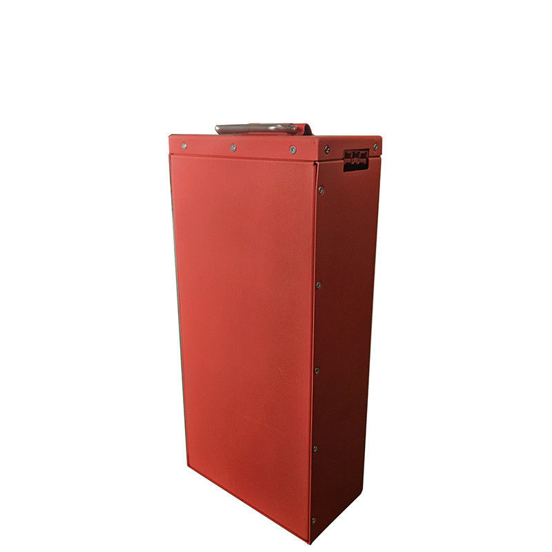 Baterai Lithium Forklift Merah Berkualitas Panjang Dengan Kapasitas 60Ah Dan Ukuran 330*305*120mm